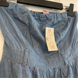 Red Camel Strapless denim dress NWT